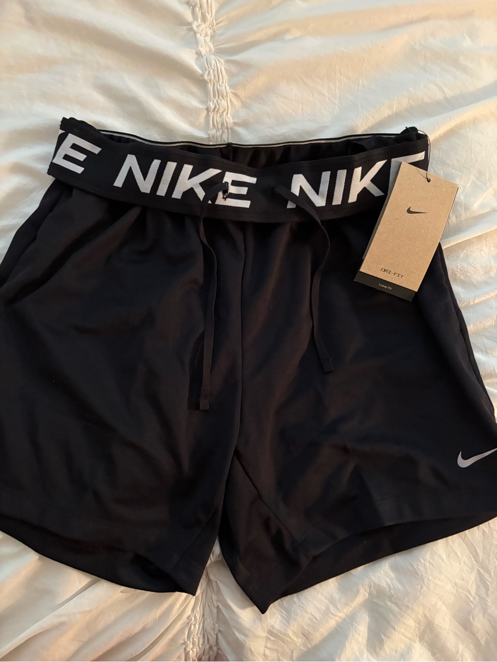Nike Black Women's Athletic Shorts With Branded Waistband